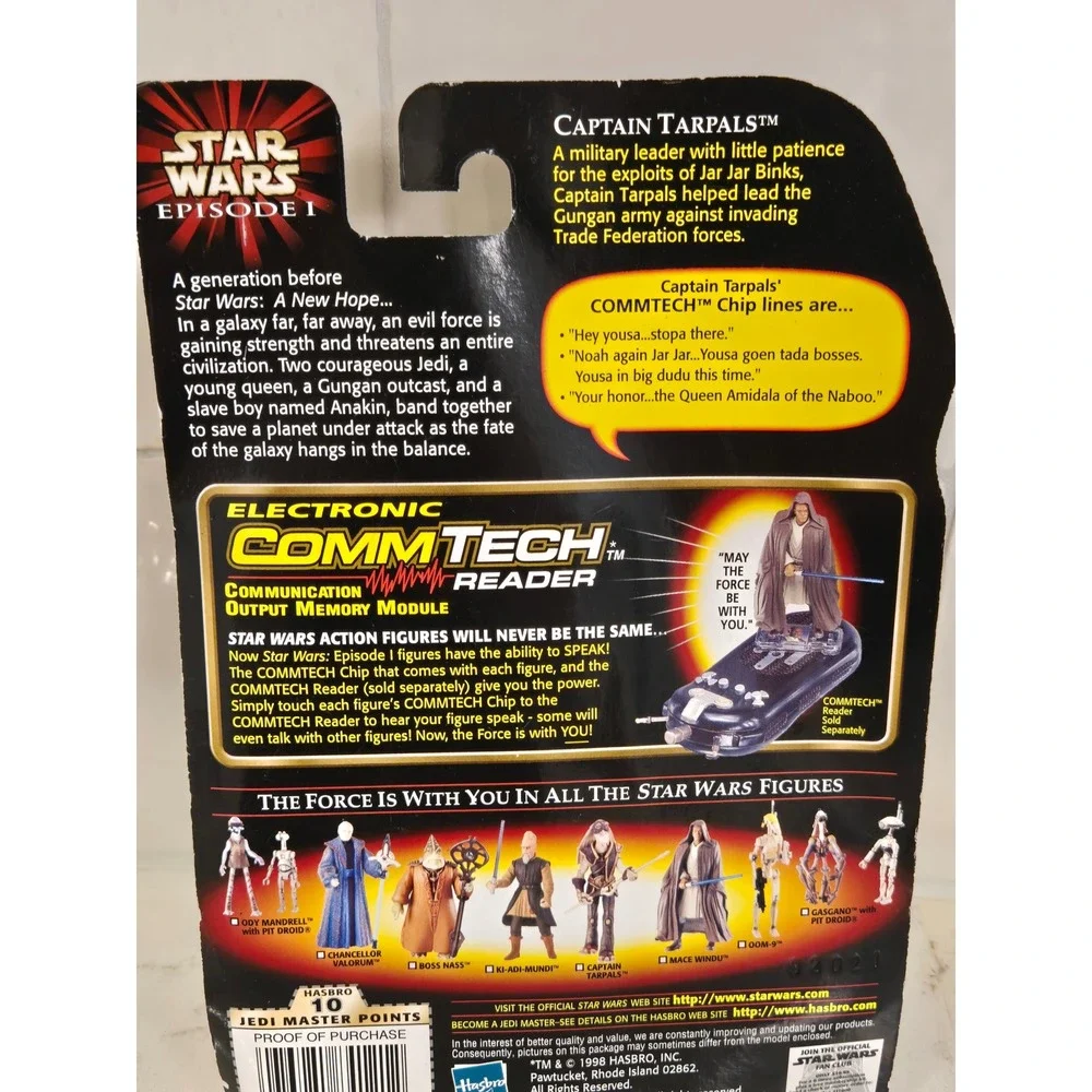 Star Wars Episode I Captain Tarpals Action Figure CommTech Chip Hasbro 1998